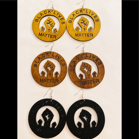 PlusCoutureXOXO Jewelry - Winter Sale❄️ BLM WOODEN EARRINGS